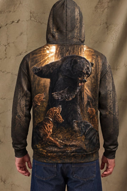 Performance Fleece-Lined Hoodie - Deep Timber Bear Stand image 2