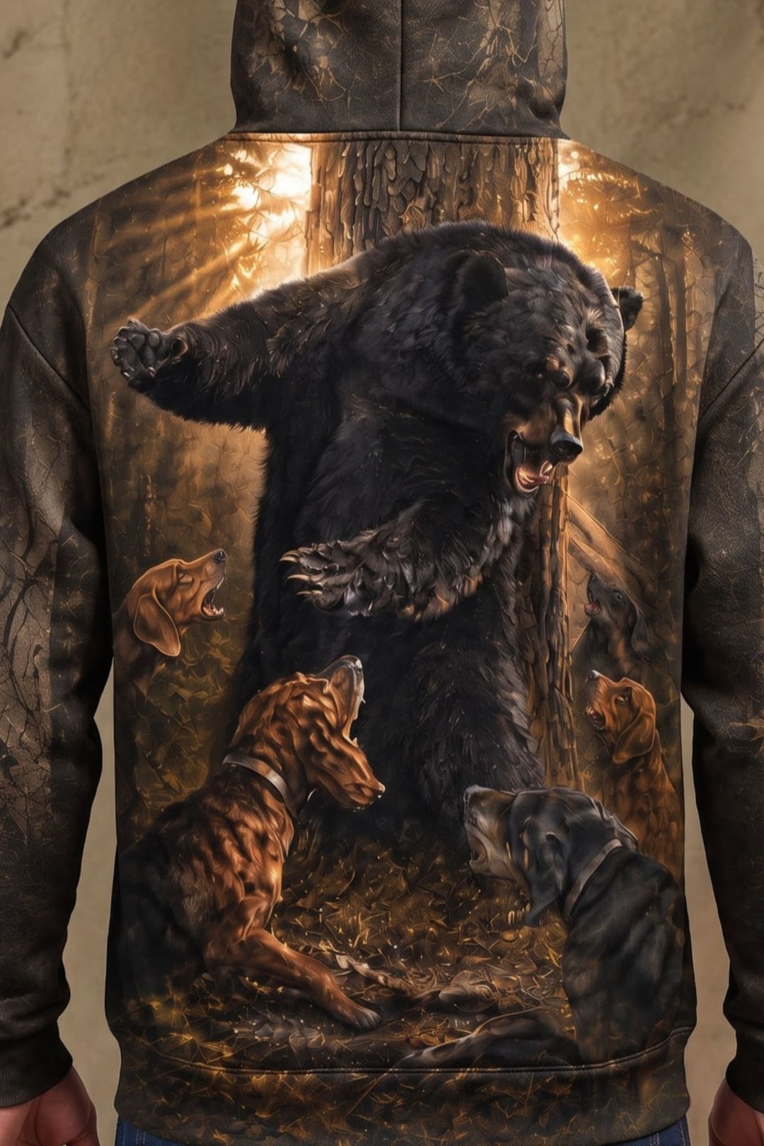 Performance Fleece-Lined Hoodie - Deep Timber Bear Stand image 4