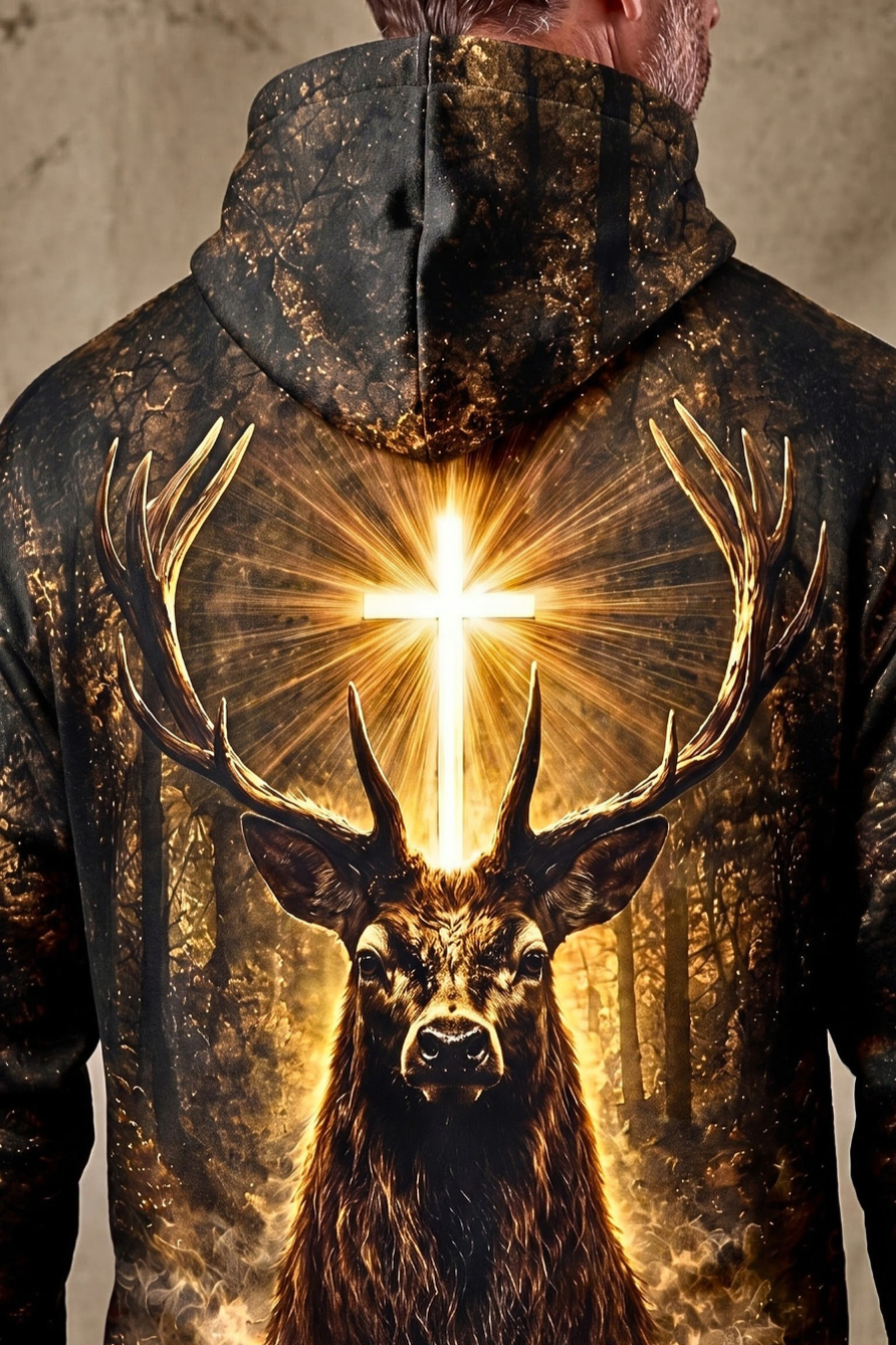 Performance Fleece-Lined Hoodie – Covenant of the Golden Antler image 4