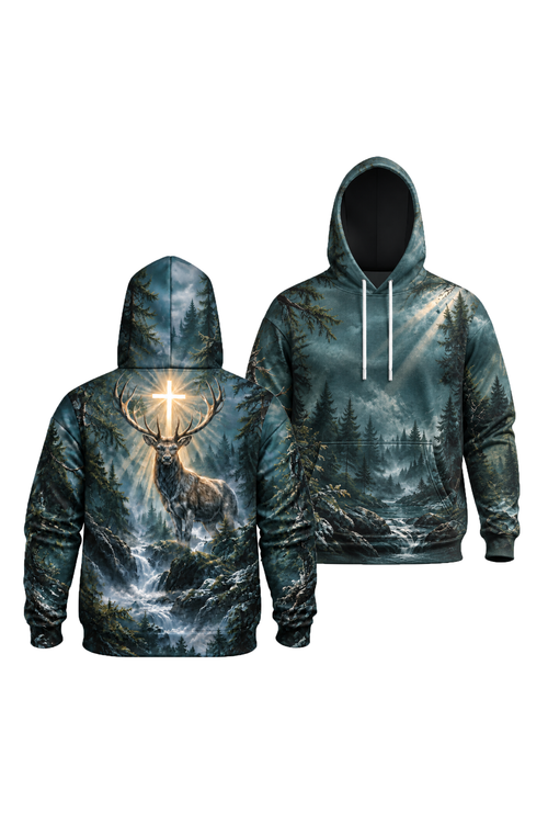 Performance Fleece-Lined Hoodie - Radiant Crown Pine Cascade image 1