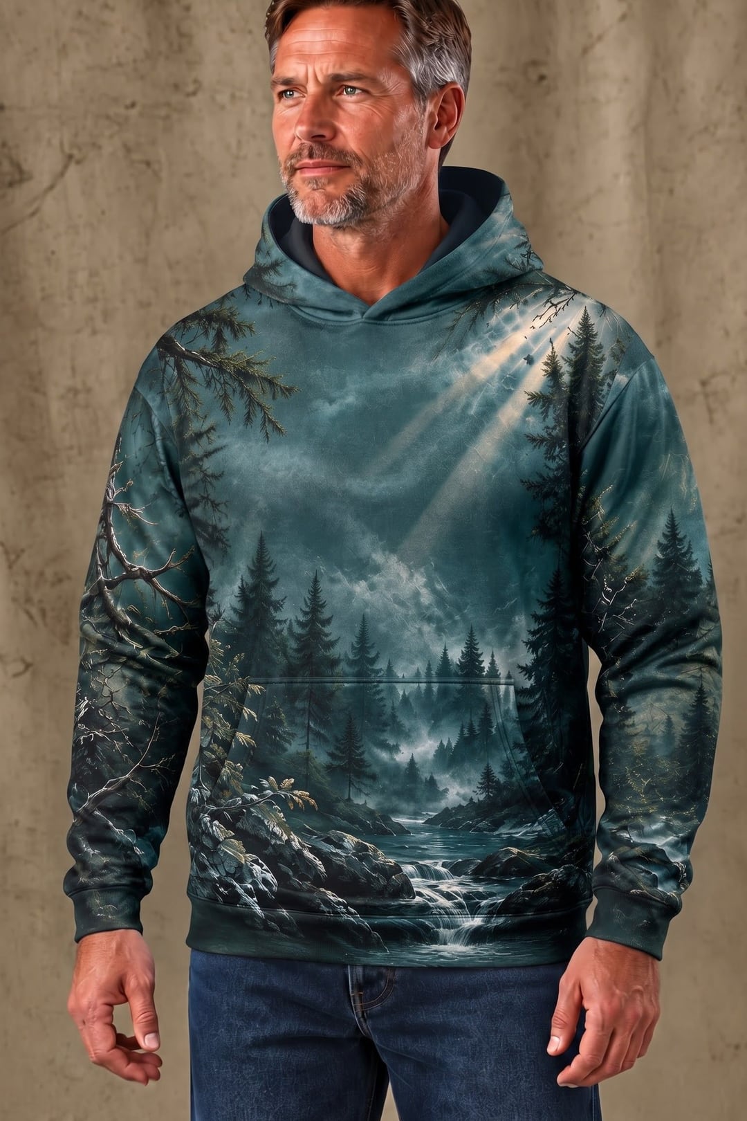 Performance Fleece-Lined Hoodie - Radiant Crown Pine Cascade image 3