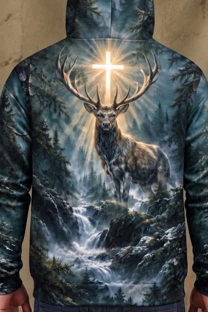 Performance Fleece-Lined Hoodie - Radiant Crown Pine Cascade image 4