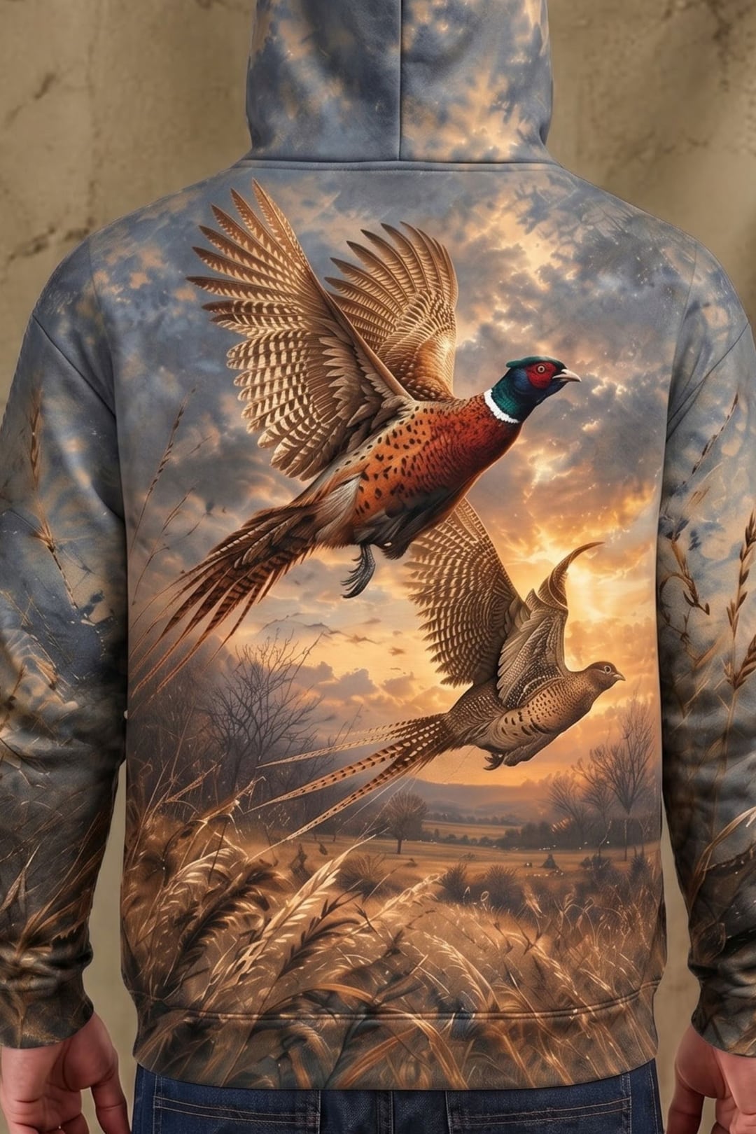 Performance Fleece-Lined Hoodie – Prairie Ember Pheasant Flight image 4