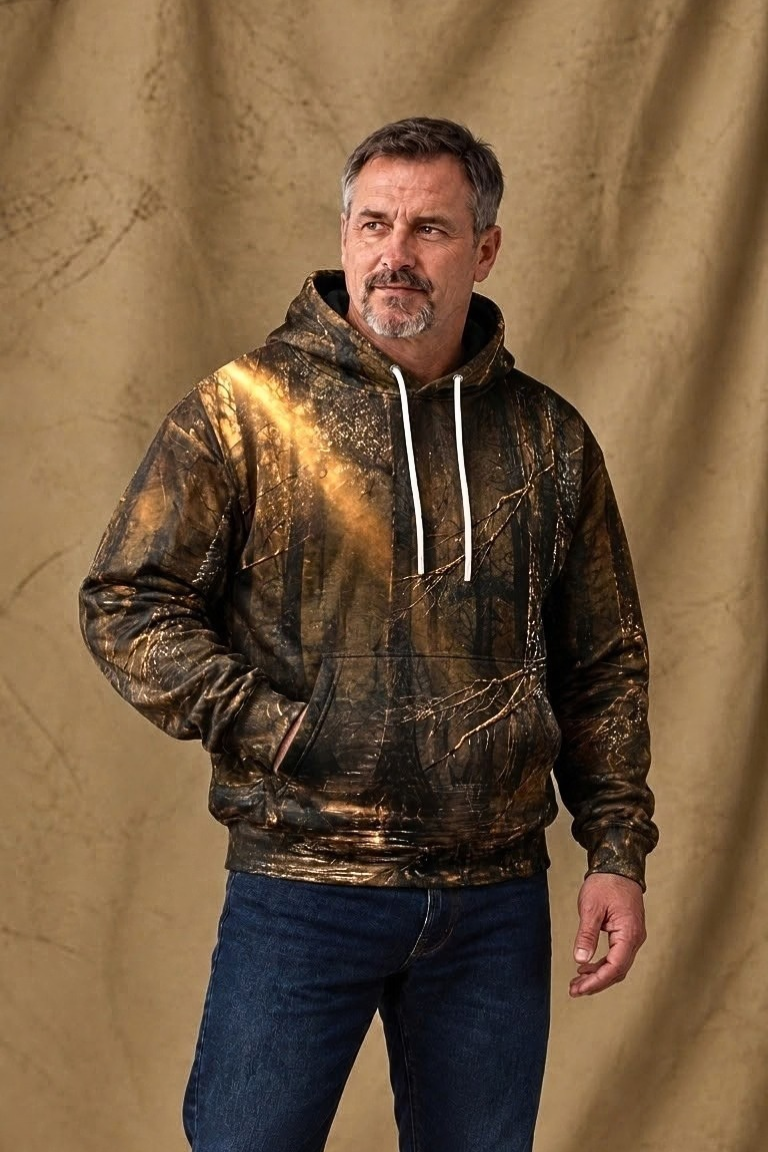 Performance Fleece-Lined Hoodie - Golden Timber Wood Duck Takeoff image 3