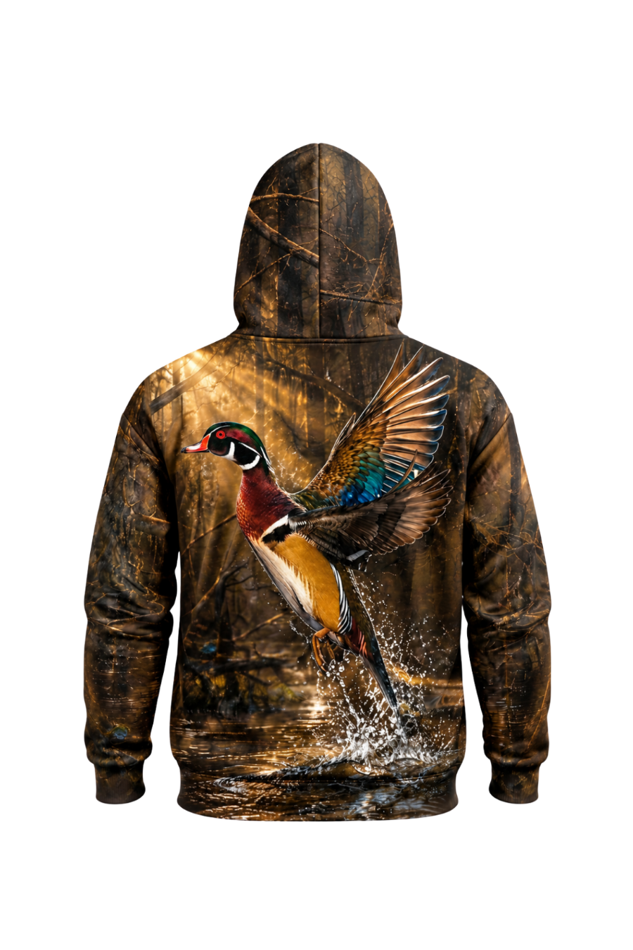 Performance Fleece-Lined Hoodie - Golden Timber Wood Duck Takeoff image 5