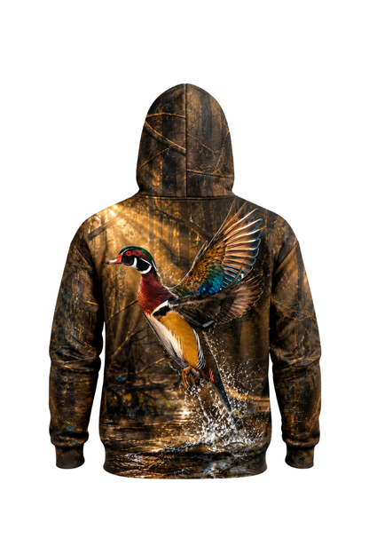 Performance Fleece-Lined Hoodie - Golden Timber Wood Duck Takeoff image 5