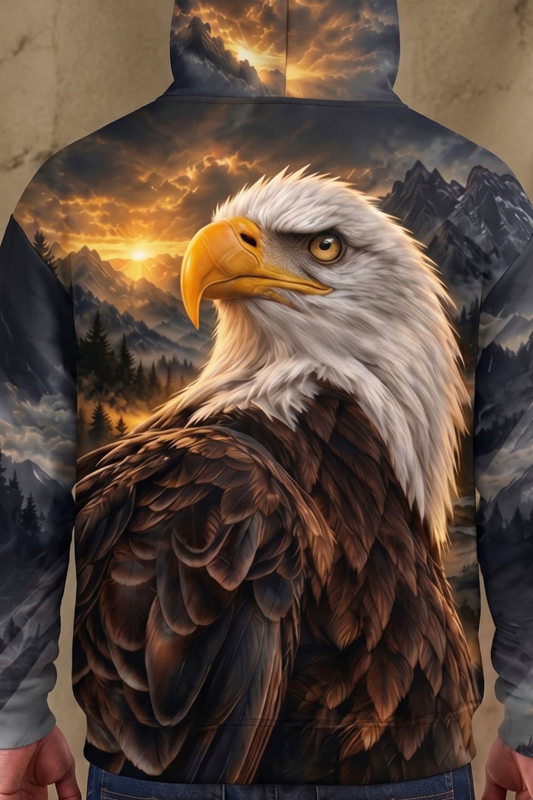 Performance Fleece-Lined Hoodie - Golden Summit Eagle Monarch image 4