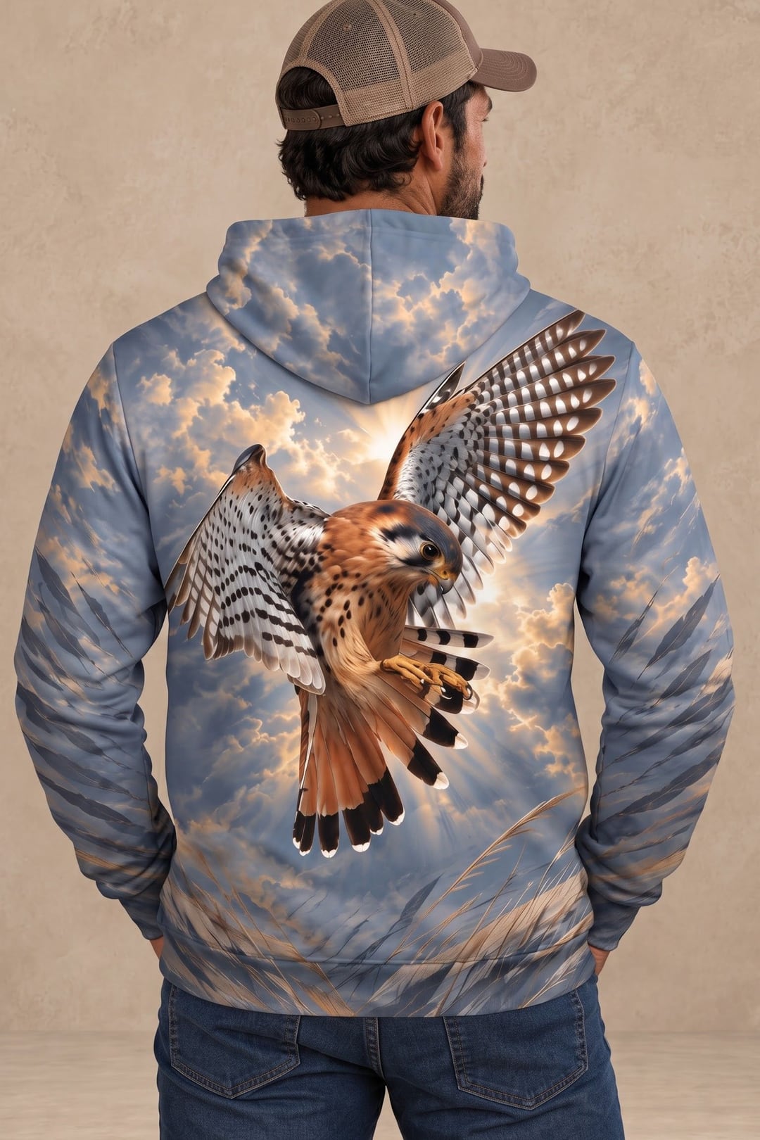 Performance Fleece-Lined Hoodie - Sunlit Kestrel Sky Dive image 2