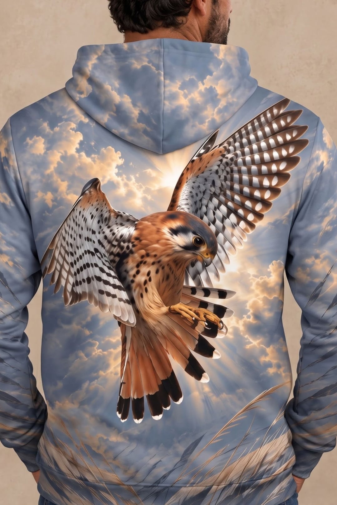 Performance Fleece-Lined Hoodie - Sunlit Kestrel Sky Dive image 4