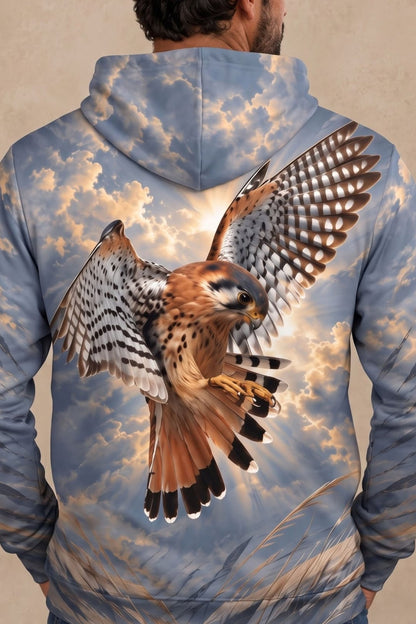 Performance Fleece-Lined Hoodie - Sunlit Kestrel Sky Dive image 4