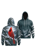 Performance Fleece-Lined Hoodie - Evergreen Cardinal Snow Perch image 1