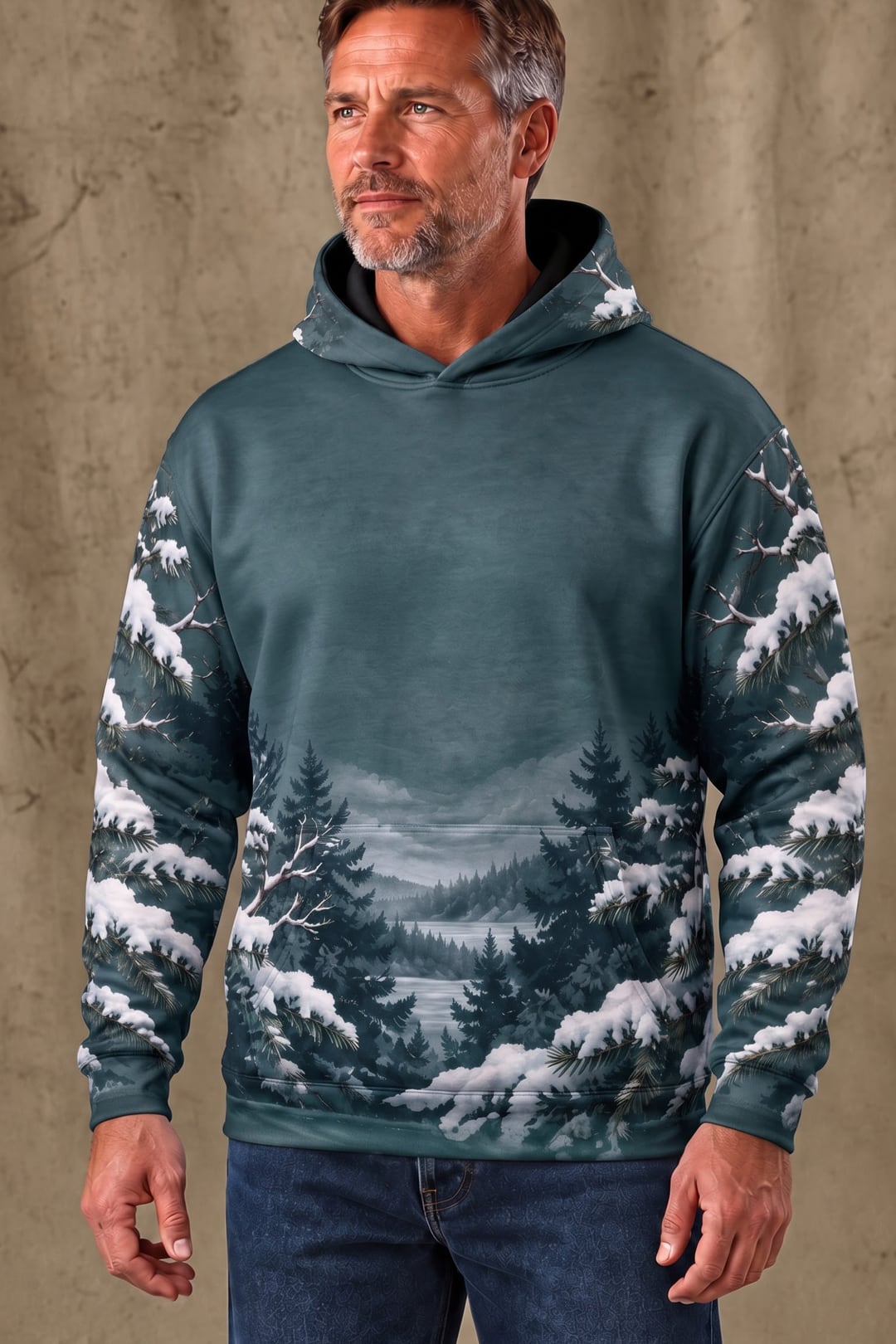 Performance Fleece-Lined Hoodie - Evergreen Cardinal Snow Perch image 3