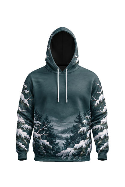 Performance Fleece-Lined Hoodie - Evergreen Cardinal Snow Perch image 6