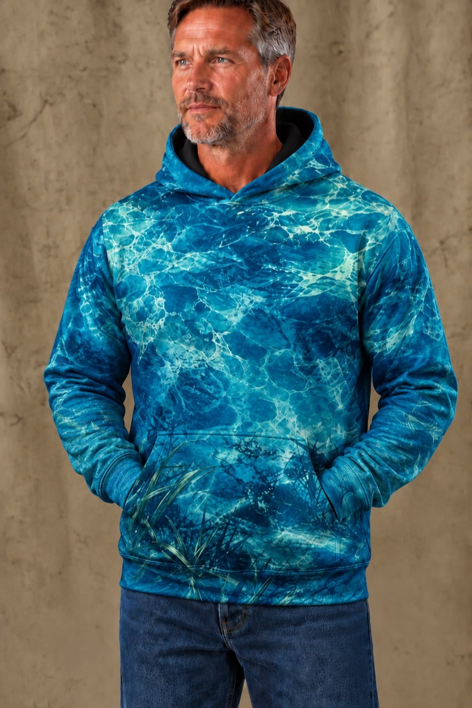 Performance Fleece-Lined Hoodie - Emerald Flat Redfish Tail image 3