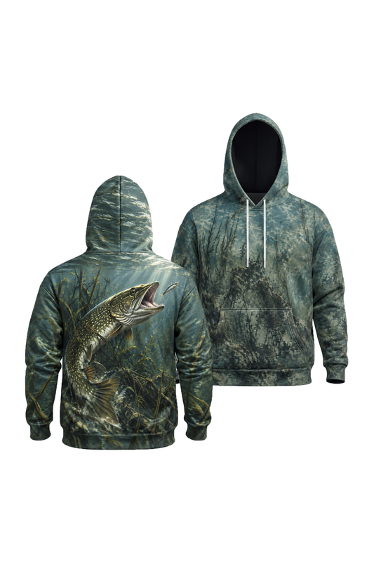 Performance Fleece-Lined Hoodie - Shallow Reed Northern Pike Strike image 1