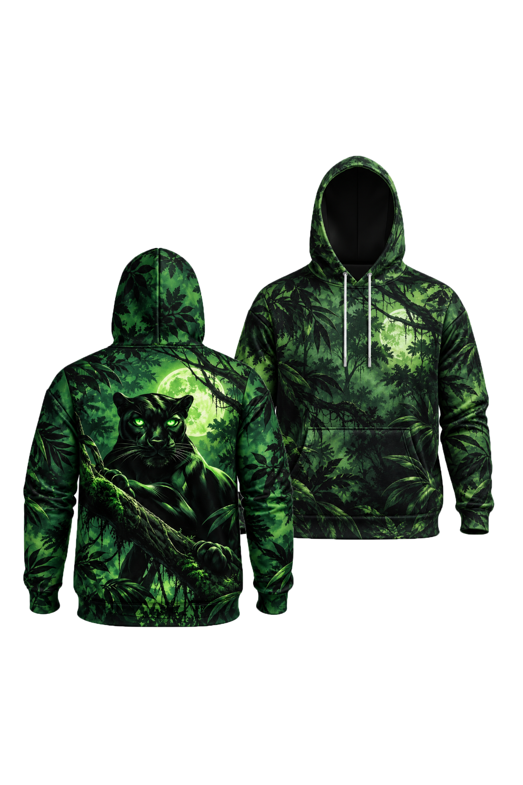 Performance Fleece-Lined Hoodie - Emerald Jungle Panther Prowl image 1