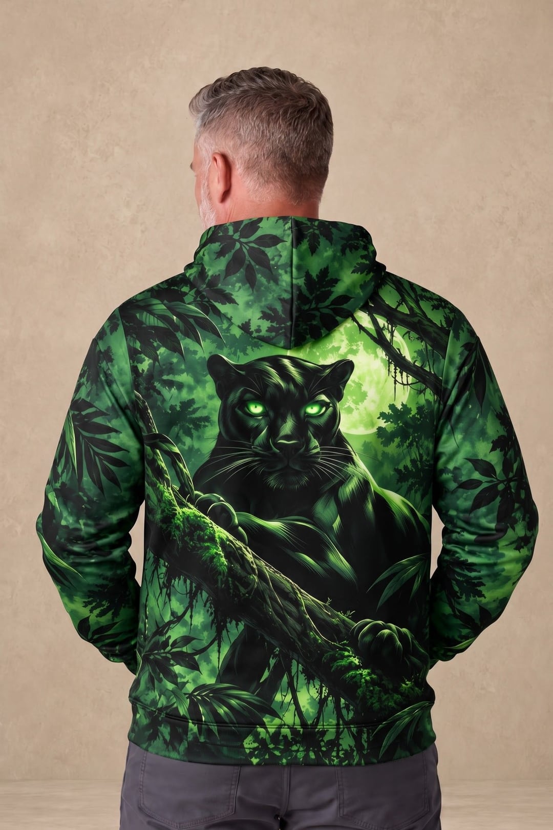 Performance Fleece-Lined Hoodie - Emerald Jungle Panther Prowl image 2