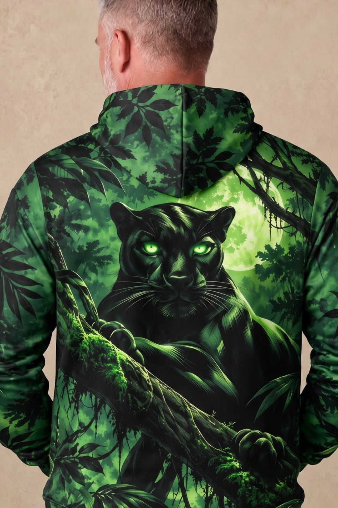 Performance Fleece-Lined Hoodie - Emerald Jungle Panther Prowl image 4
