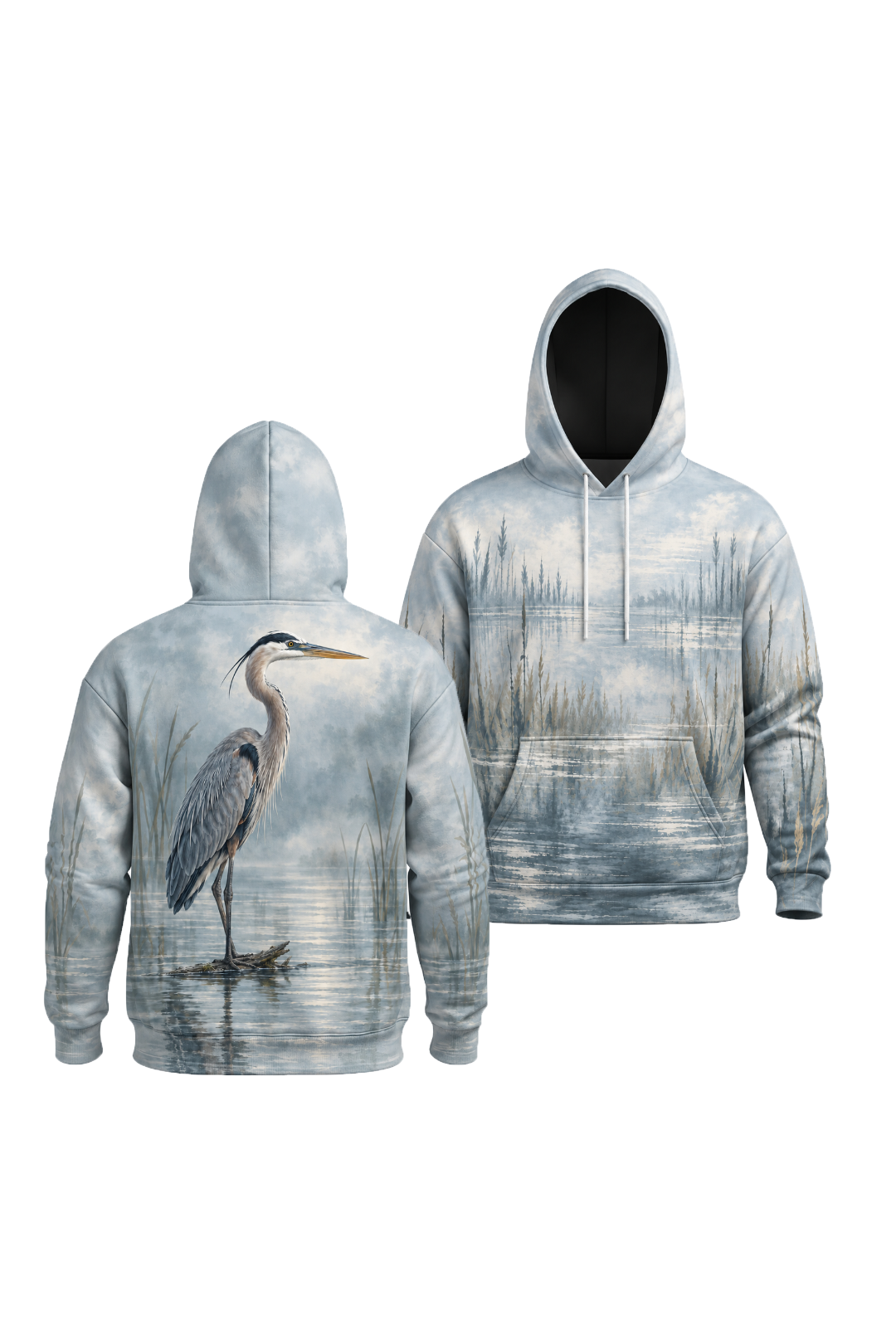 Performance Fleece-Lined Hoodie - Stillwater Blue Heron Watch image 1