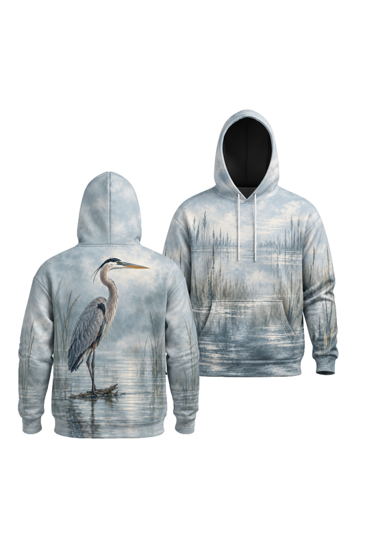 Performance Fleece-Lined Hoodie - Stillwater Blue Heron Watch image 1