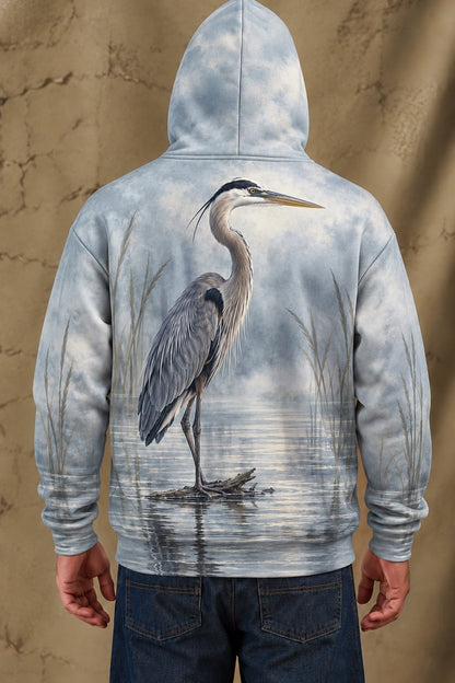 Performance Fleece-Lined Hoodie - Stillwater Blue Heron Watch image 2