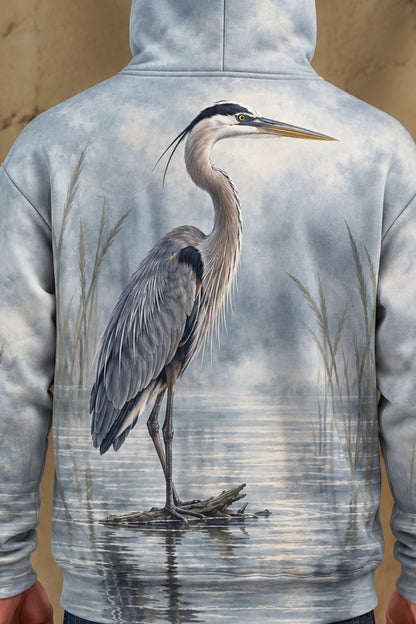Performance Fleece-Lined Hoodie - Stillwater Blue Heron Watch image 4