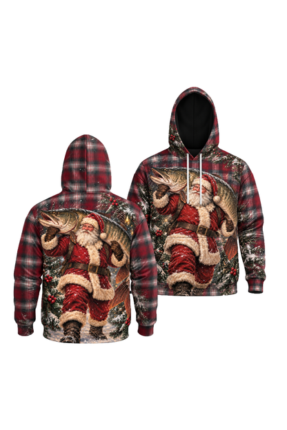 Performance Fleece-Lined Hoodie - Christmas Santa Musky Plaid image 1