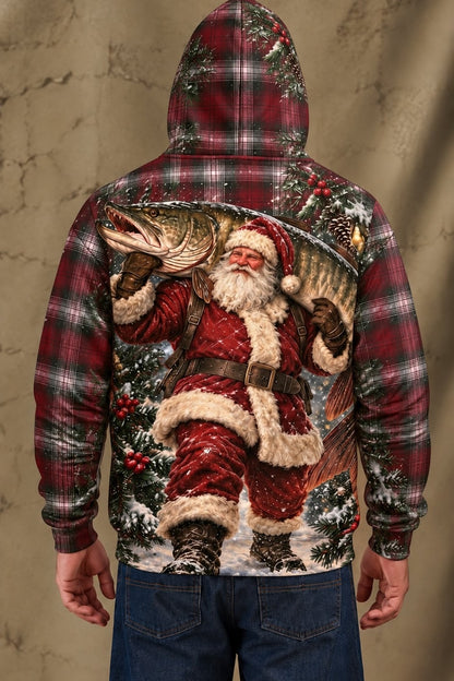 Performance Fleece-Lined Hoodie - Christmas Santa Musky Plaid image 2
