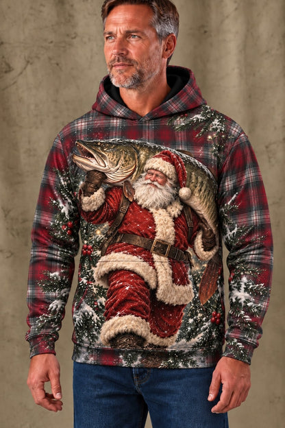 Performance Fleece-Lined Hoodie - Christmas Santa Musky Plaid image 3