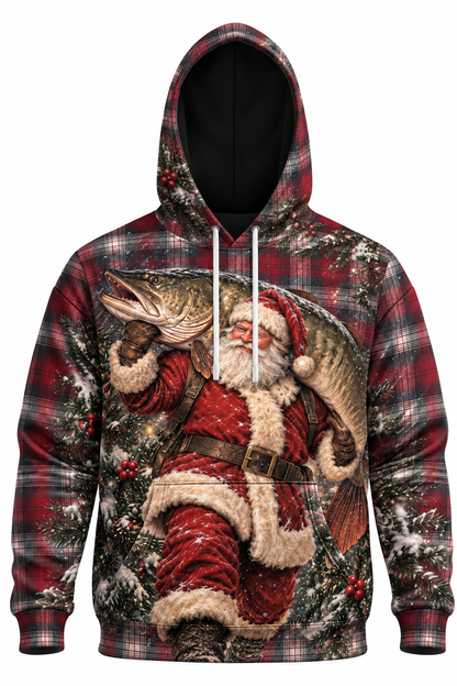 Performance Fleece-Lined Hoodie - Christmas Santa Musky Plaid image 6