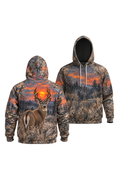 Performance Fleece-Lined Hoodie – Sunset Timber Whitetail Deer image 1