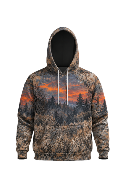 Performance Fleece-Lined Hoodie – Sunset Timber Whitetail Deer image 3