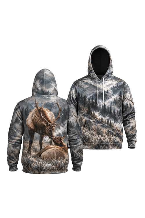 Performance Fleece-Lined Hoodie - Misty Mountain Elk Pair image 1