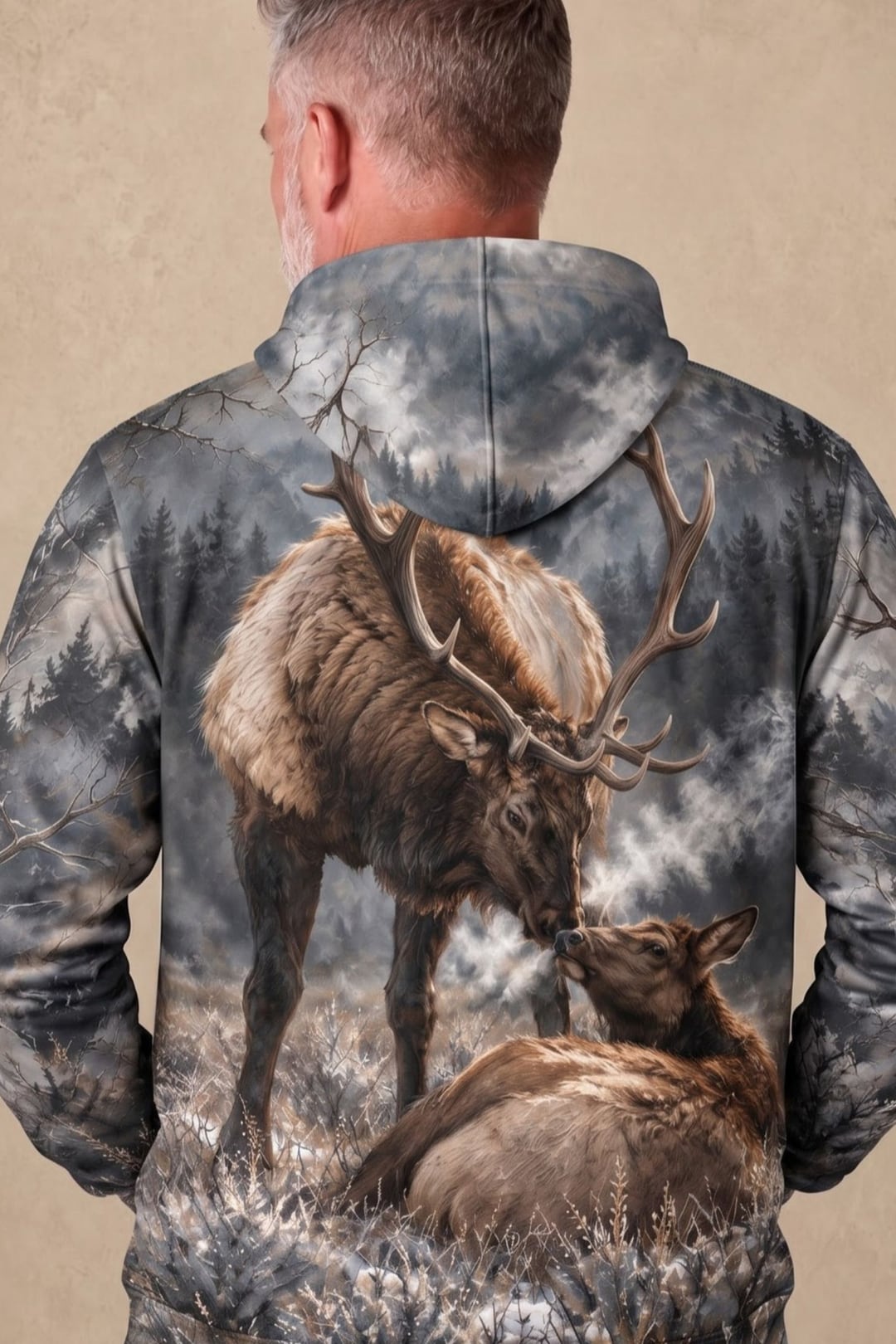 Performance Fleece-Lined Hoodie - Misty Mountain Elk Pair image 4