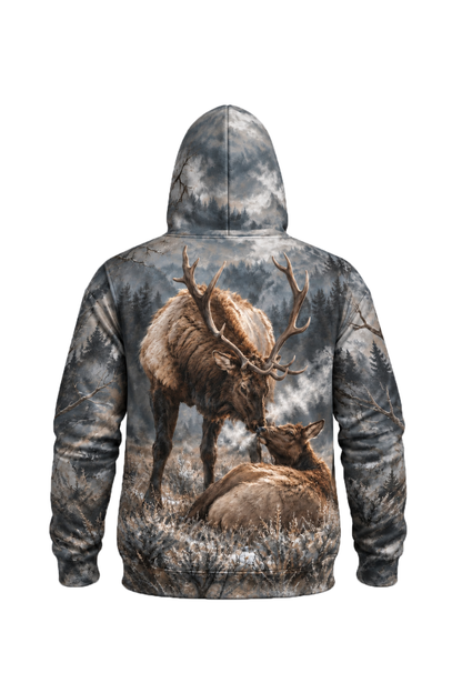 Performance Fleece-Lined Hoodie - Misty Mountain Elk Pair image 5