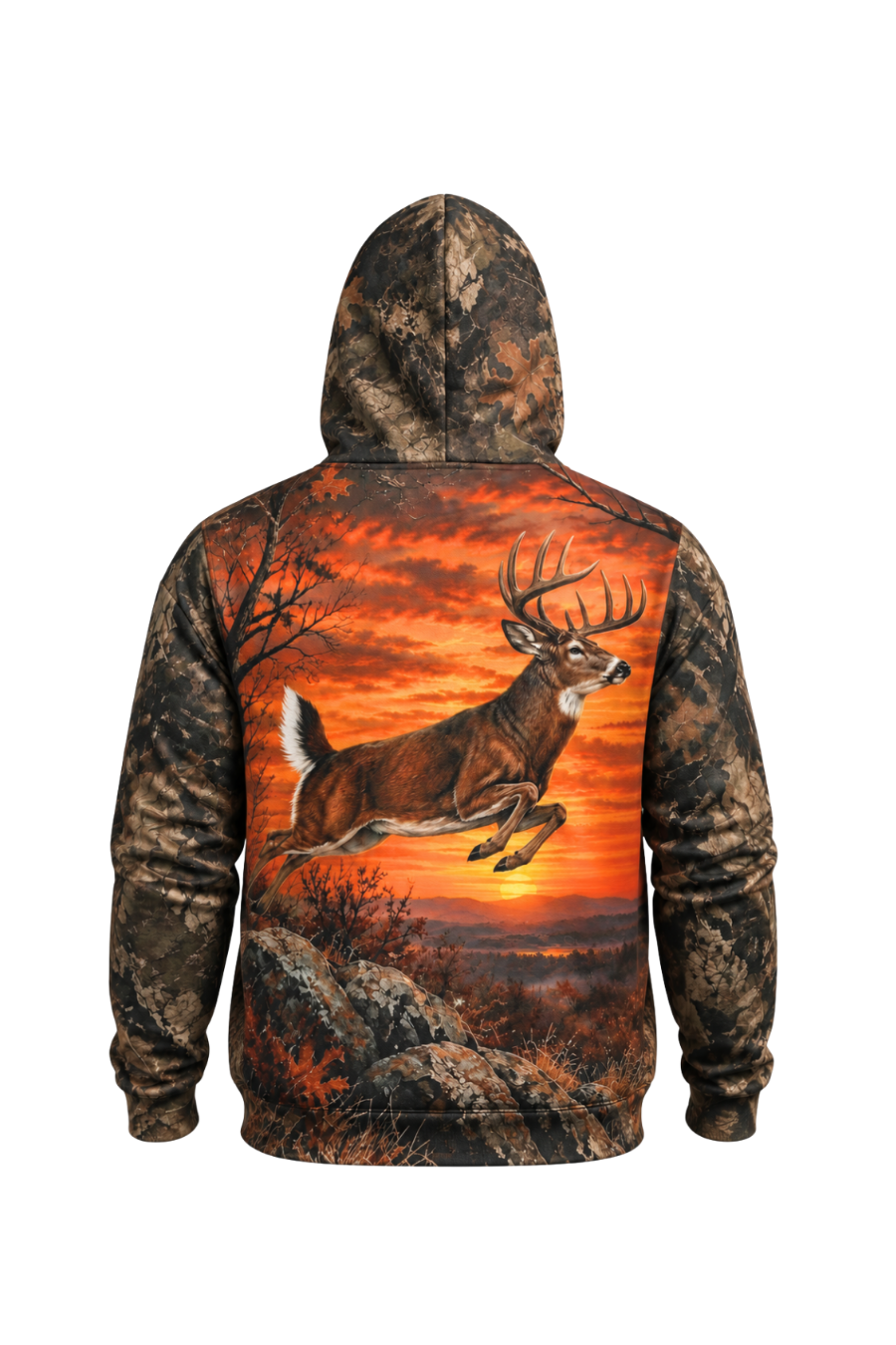 Performance Fleece-Lined Hoodie - Sunset Ridge Leaping Whitetail image 5