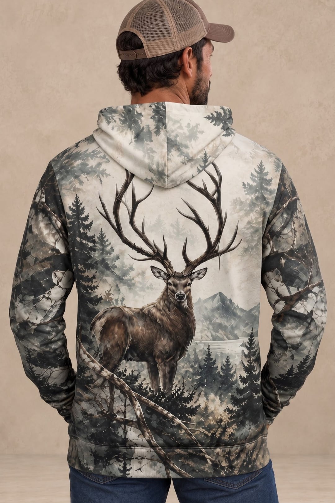 Performance Fleece-Lined Hoodie - Misty Pine Red Deer image 2