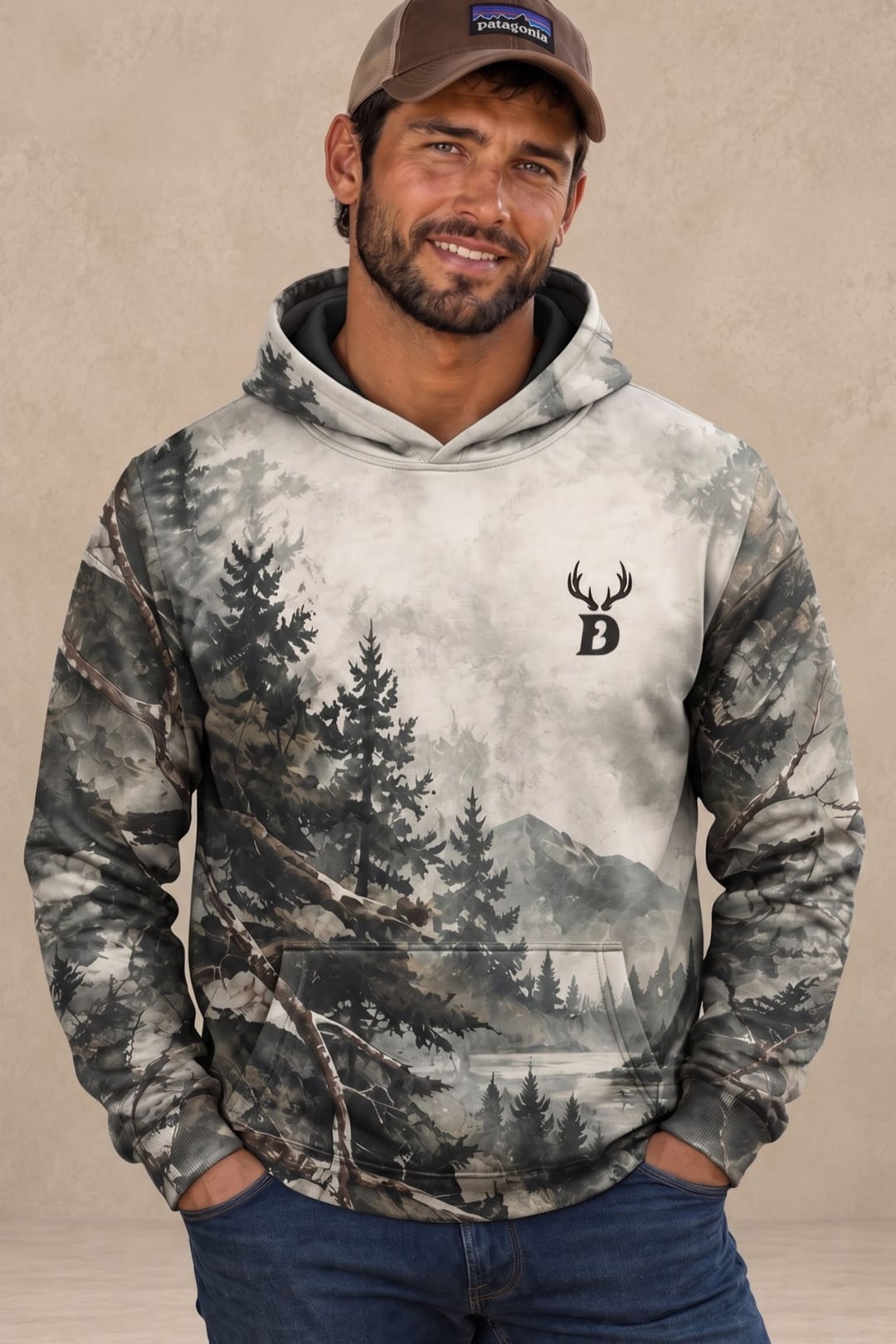 Performance Fleece-Lined Hoodie - Misty Pine Red Deer image 3