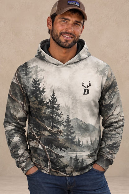 Performance Fleece-Lined Hoodie - Misty Pine Red Deer image 3