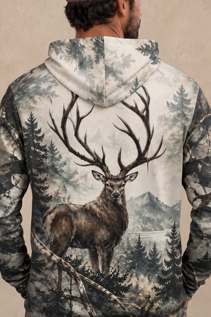 Performance Fleece-Lined Hoodie - Misty Pine Red Deer image 4