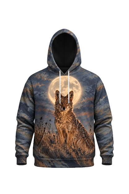 Performance Fleece-Lined Hoodie - Full Moon Howling Coyote image 5