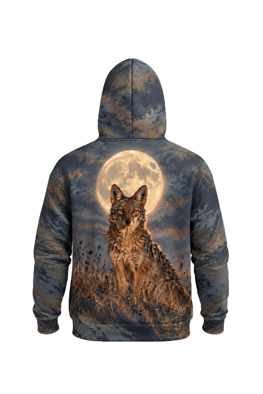 Performance Fleece-Lined Hoodie - Full Moon Howling Coyote image 6