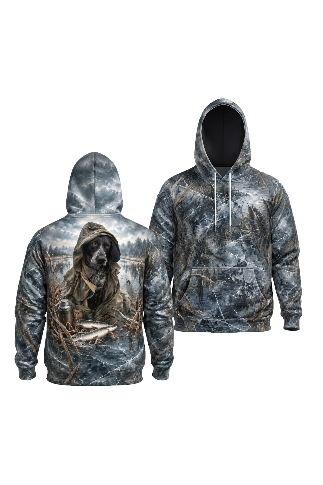 Performance Fleece-Lined Hoodie – Frozen Marsh GSP Pointer image 1