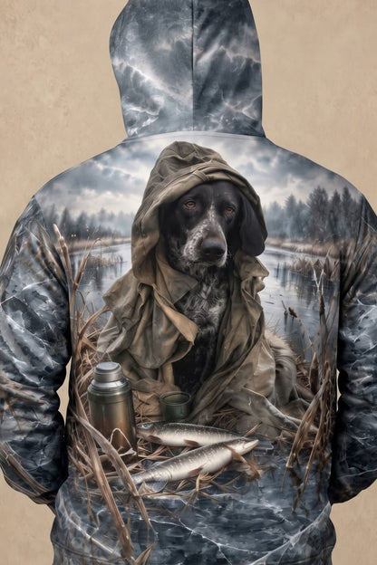 Performance Fleece-Lined Hoodie – Frozen Marsh GSP Pointer image 4