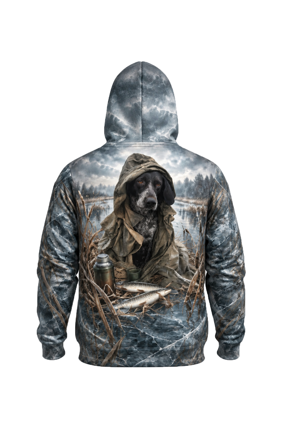 Performance Fleece-Lined Hoodie – Frozen Marsh GSP Pointer image 5
