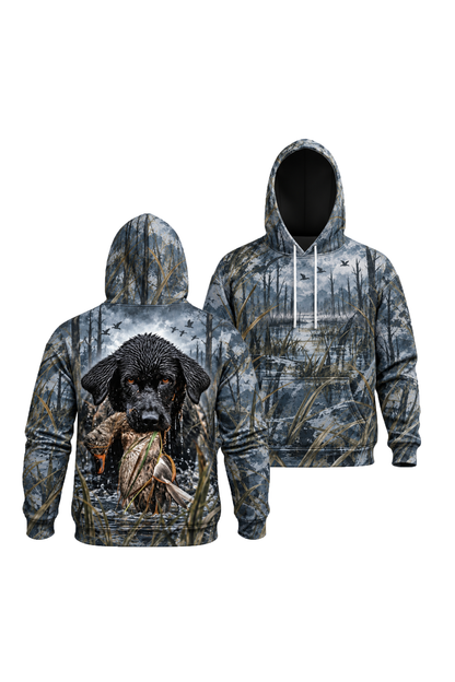 Performance Fleece-Lined Hoodie - Waterfowl Black Lab Retrieve image 1