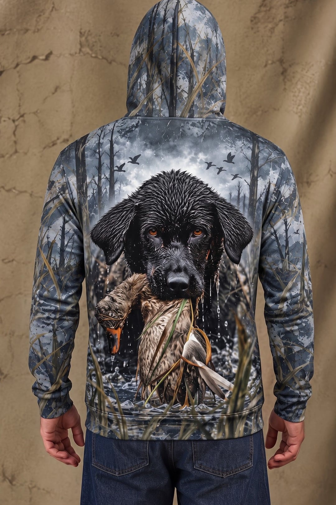 Performance Fleece-Lined Hoodie - Waterfowl Black Lab Retrieve image 2