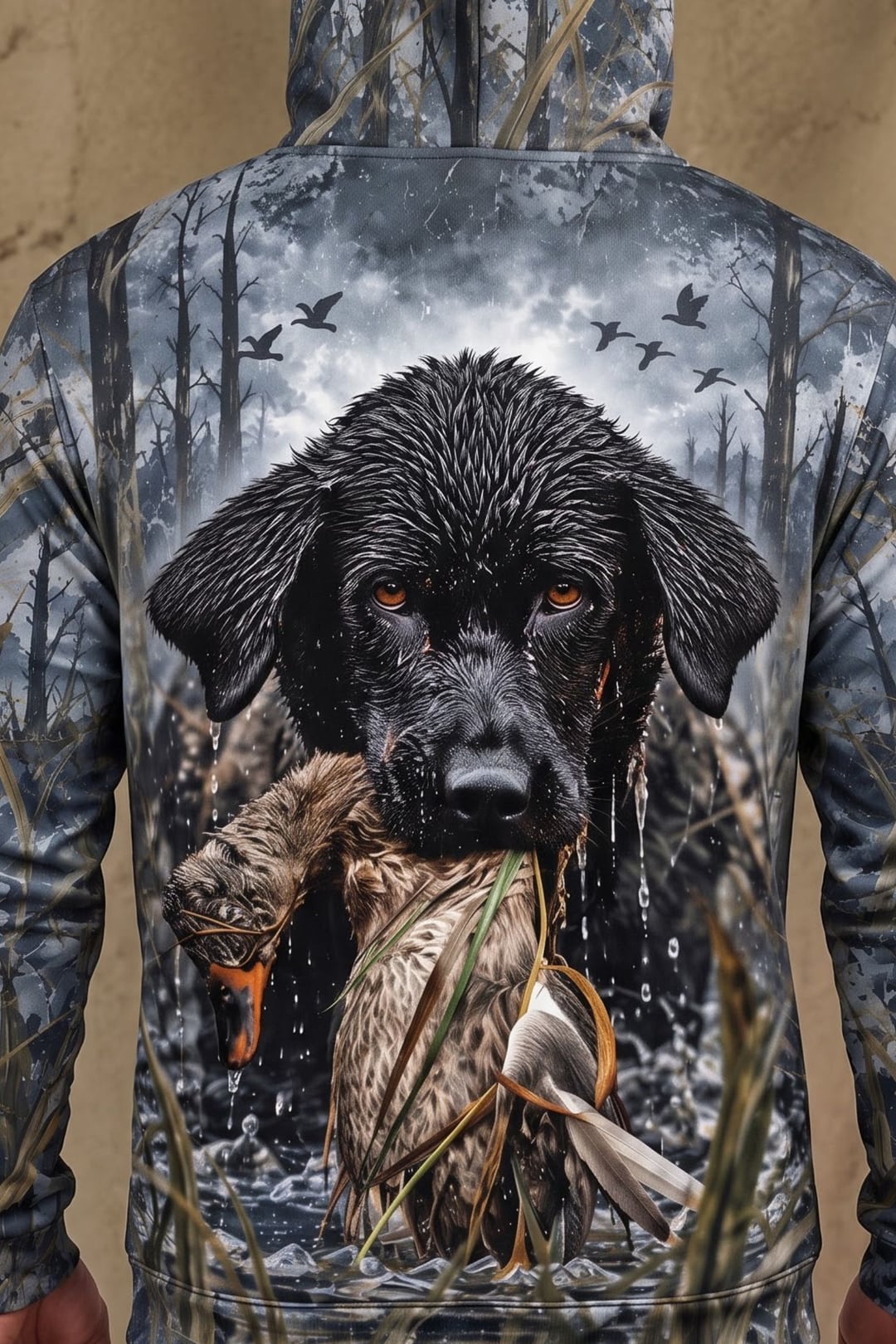 Performance Fleece-Lined Hoodie - Waterfowl Black Lab Retrieve image 4