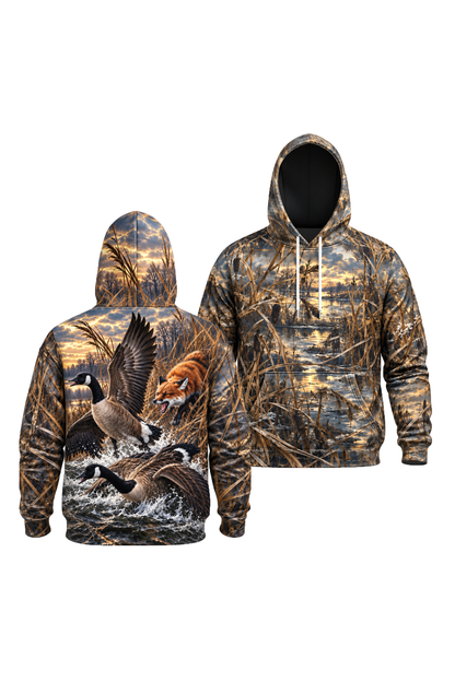 Performance Fleece-Lined Hoodie – Red Fox Goose Ambush image 1