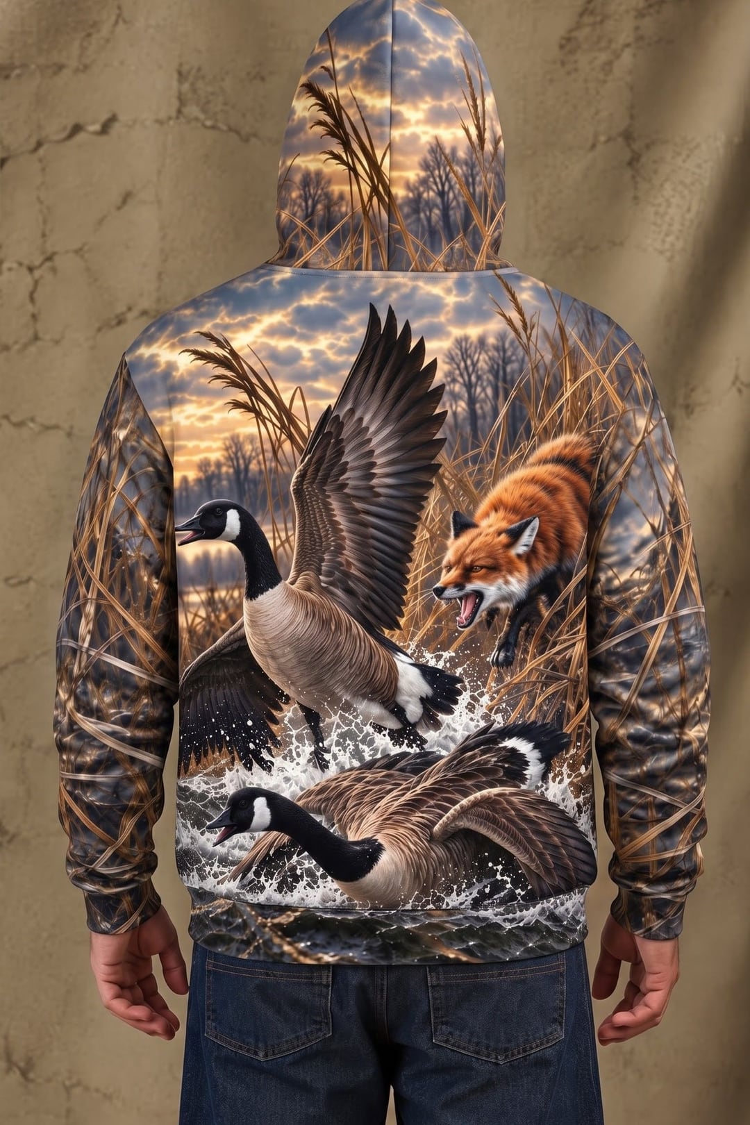 Performance Fleece-Lined Hoodie – Red Fox Goose Ambush image 2